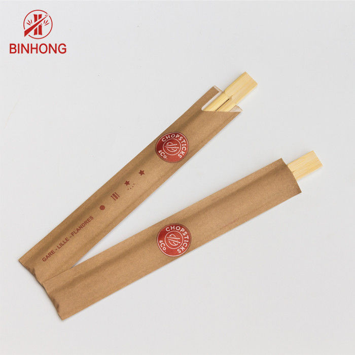 Bacchette usa e getta in bambù naturale per sushi imballate in carta con logo personalizzato