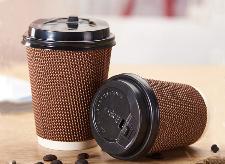 bocca di 90mm tre tazze di caffè eliminabili ondulate di strati 16oz