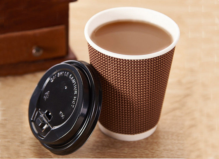 bocca di 90mm tre tazze di caffè eliminabili ondulate di strati 16oz