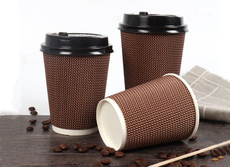 bocca di 90mm tre tazze di caffè eliminabili ondulate di strati 16oz