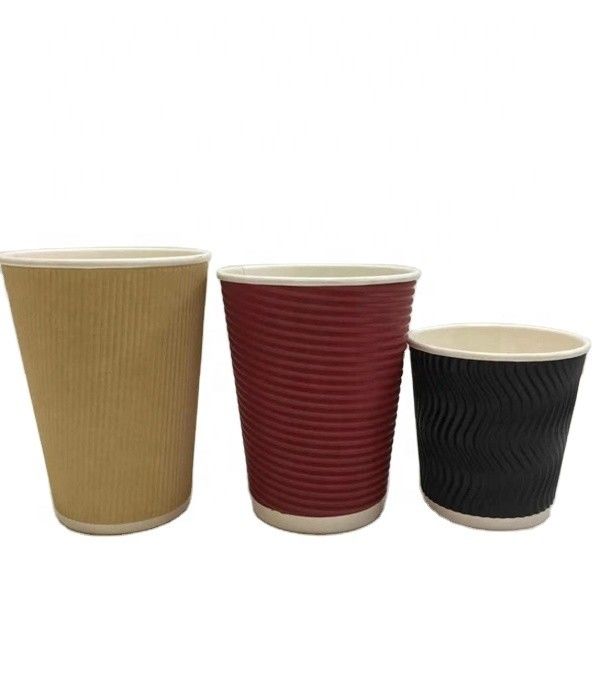 tazza di carta eliminabile del caffè dell'ondulazione 8oz biodegradabile