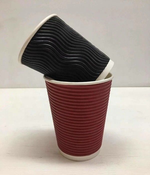 tazza di carta eliminabile del caffè dell'ondulazione 8oz biodegradabile