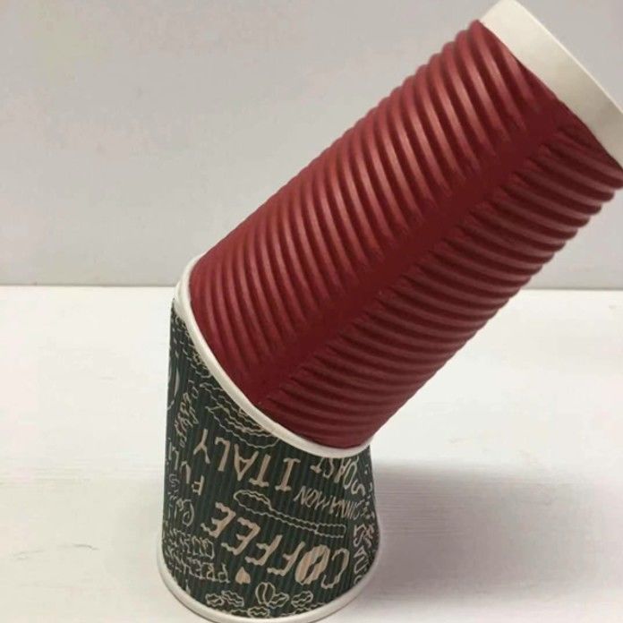 tazza di carta eliminabile del caffè dell'ondulazione 8oz biodegradabile