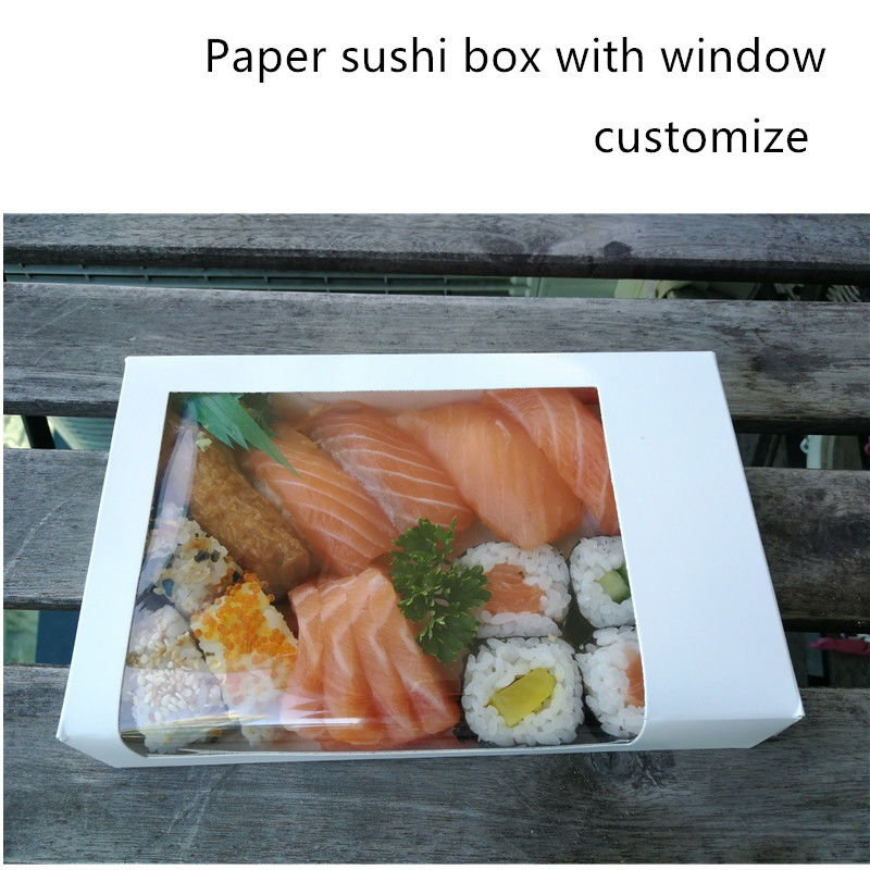 Contenitore asportabile di sushi eliminabili di carta kraft con la chiara finestra ISO9001