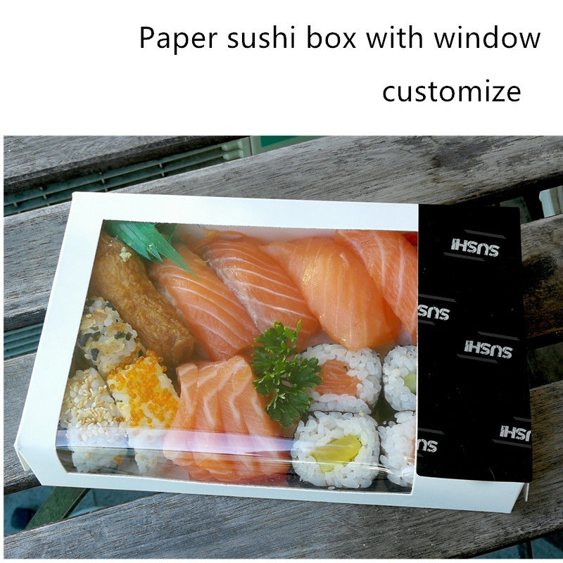 Contenitore asportabile di sushi eliminabili di carta kraft con la chiara finestra ISO9001