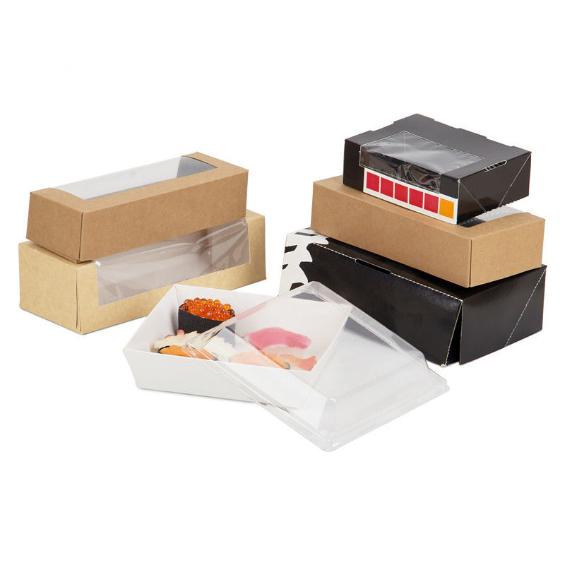 Contenitore asportabile di sushi eliminabili di carta kraft con la chiara finestra ISO9001