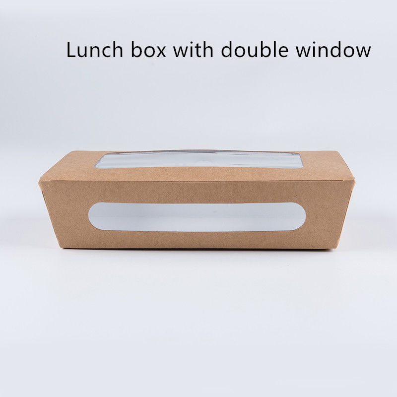 1200ml 337 scatola di pranzo di carta kraft di 380 400gsm con la finestra dell'ANIMALE DOMESTICO