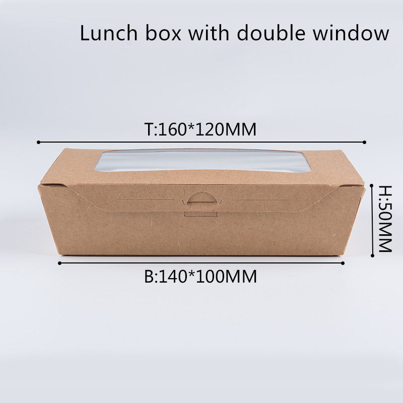 1200ml 337 scatola di pranzo di carta kraft di 380 400gsm con la finestra dell'ANIMALE DOMESTICO