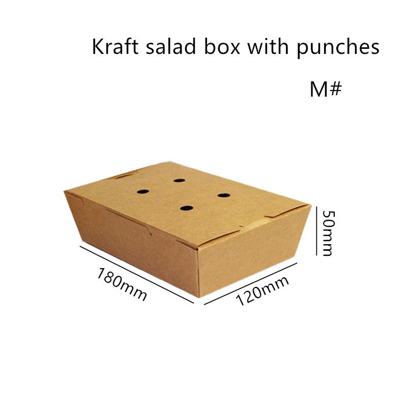 La carta kraft dell'insalata porta via eliminabile Microwavable della scatola con le perforazioni