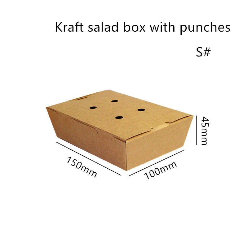 La carta kraft dell'insalata porta via eliminabile Microwavable della scatola con le perforazioni