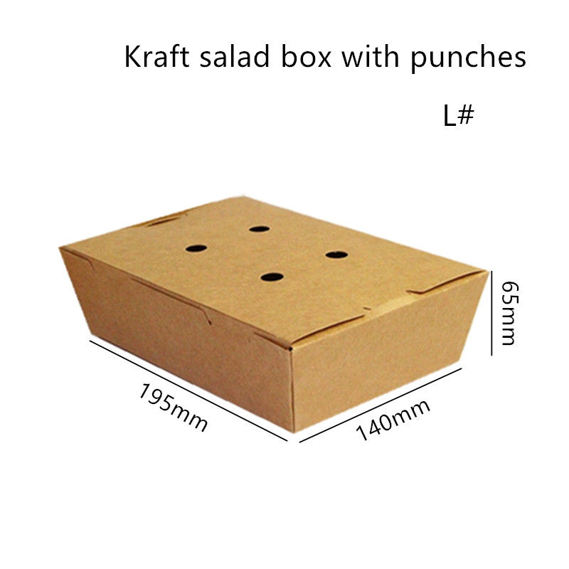 La carta kraft dell'insalata porta via eliminabile Microwavable della scatola con le perforazioni