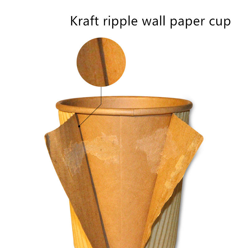 Tazza isolata calda 12 Oz della carta kraft del caffè del cartone biodegradabile eliminabile del bigné