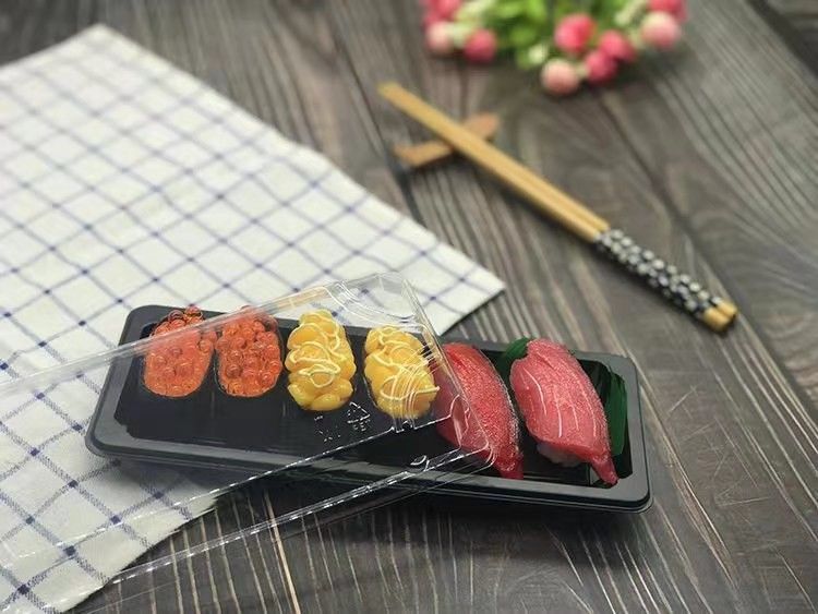 Sushi di plastica Tray Food Grade Disposable del coperchio trasparente