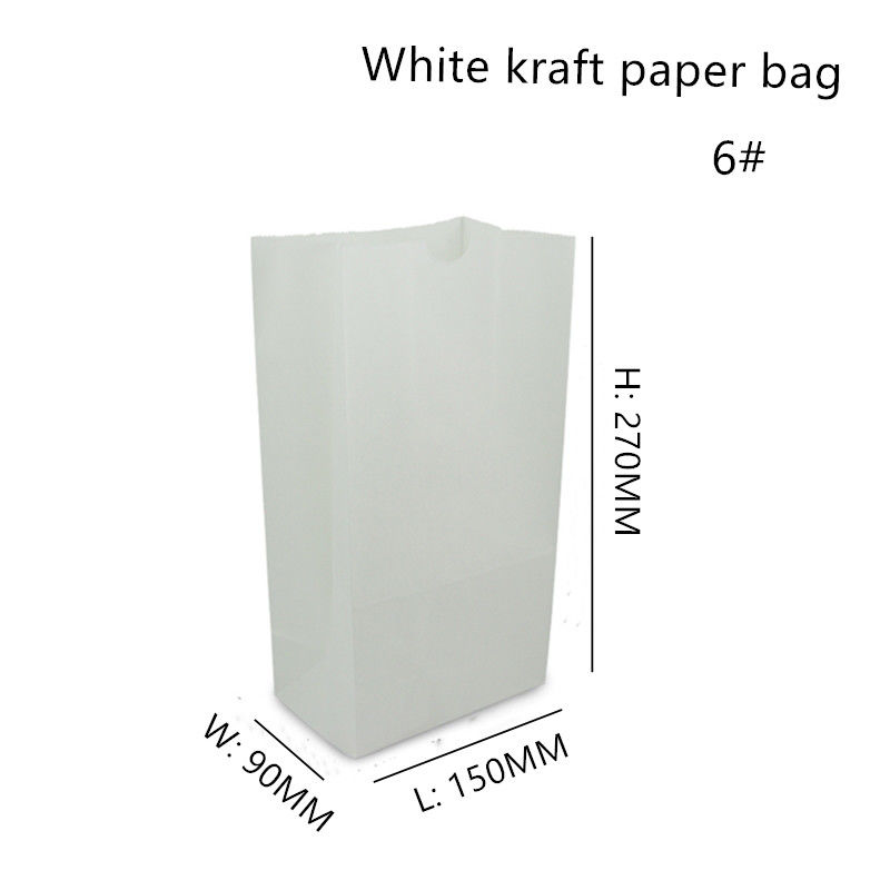 Carta kraft bianca riciclabile Carry Bags For Food Packaging di 60gsm 70gsm