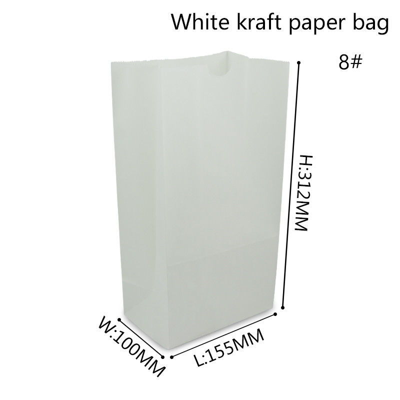 Carta kraft bianca riciclabile Carry Bags For Food Packaging di 60gsm 70gsm