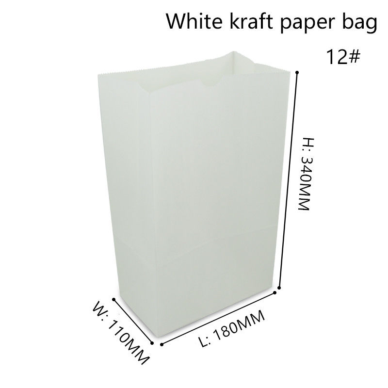 Carta kraft bianca riciclabile Carry Bags For Food Packaging di 60gsm 70gsm