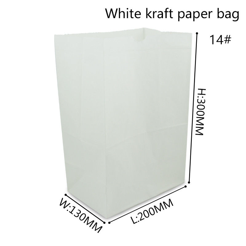 Carta kraft bianca riciclabile Carry Bags For Food Packaging di 60gsm 70gsm