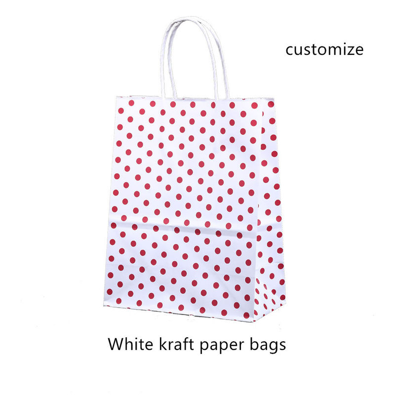 Sacchetto della spesa bianco riciclabile della carta kraft di 128gsm con la maniglia del cordone
