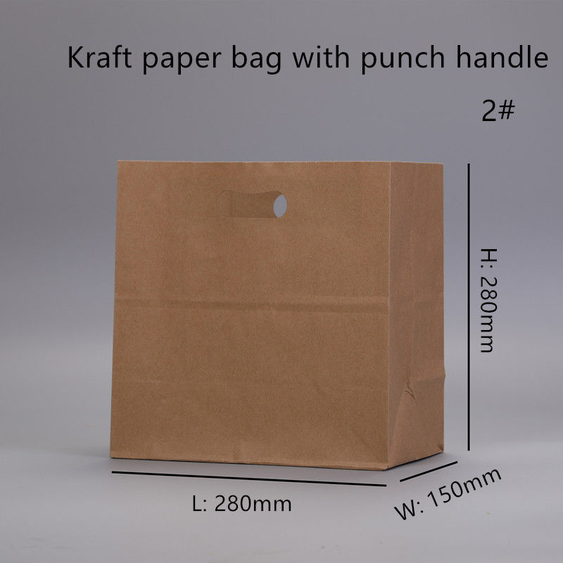 borsa di carta kraft di 80gsm 100gsm 120gsm con la maniglia tagliata