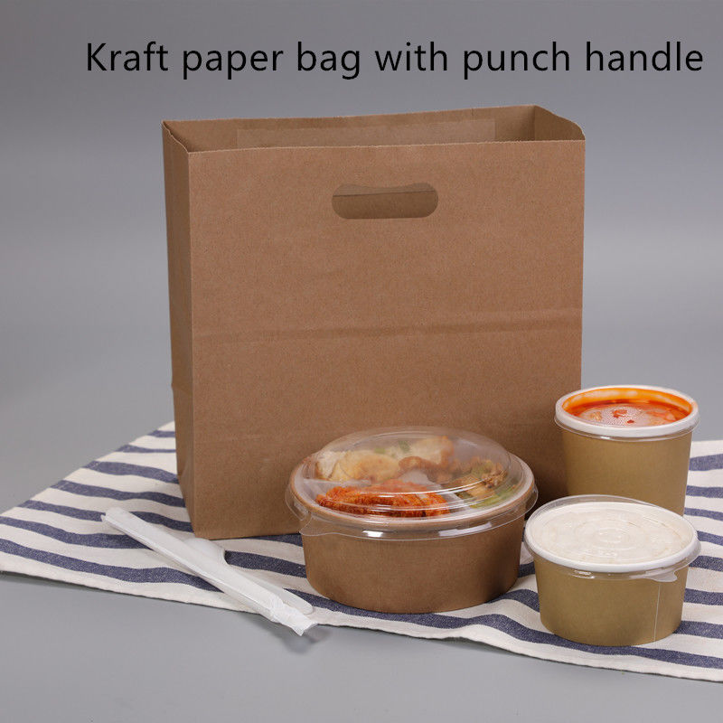 borsa di carta kraft di 80gsm 100gsm 120gsm con la maniglia tagliata