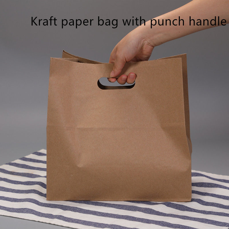 borsa di carta kraft di 80gsm 100gsm 120gsm con la maniglia tagliata