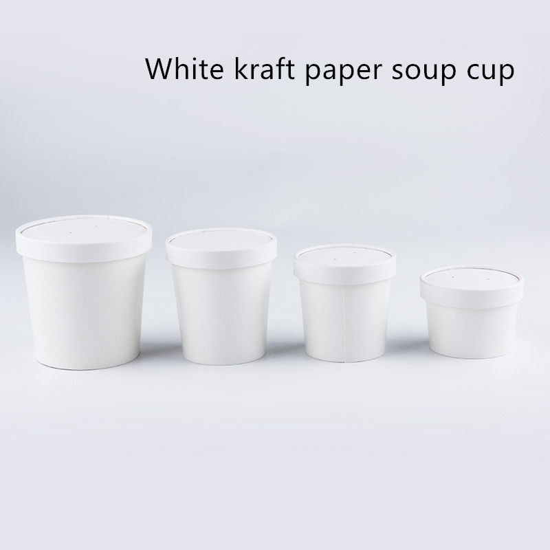 contenitori asportabili di carta kraft di bianco di 12oz 16oz 320gsm Eco