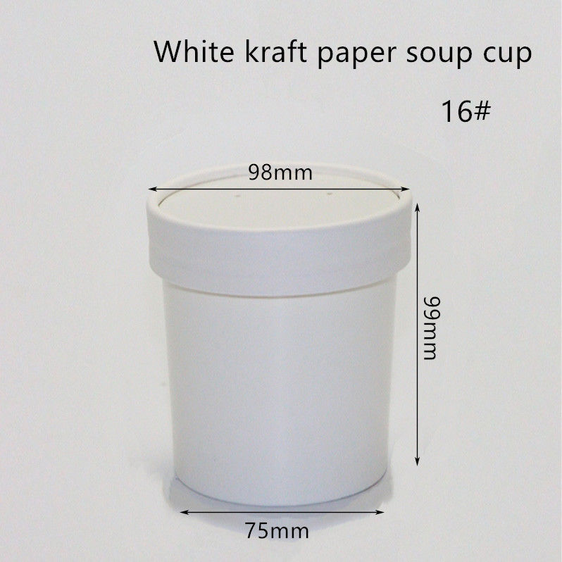 contenitori asportabili di carta kraft di bianco di 12oz 16oz 320gsm Eco