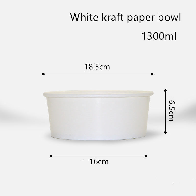 ciotola bianca eliminabile di carta kraft di 500ml 750ml 1000ml 1300ml per insalata