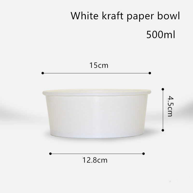 ciotola bianca eliminabile di carta kraft di 500ml 750ml 1000ml 1300ml per insalata