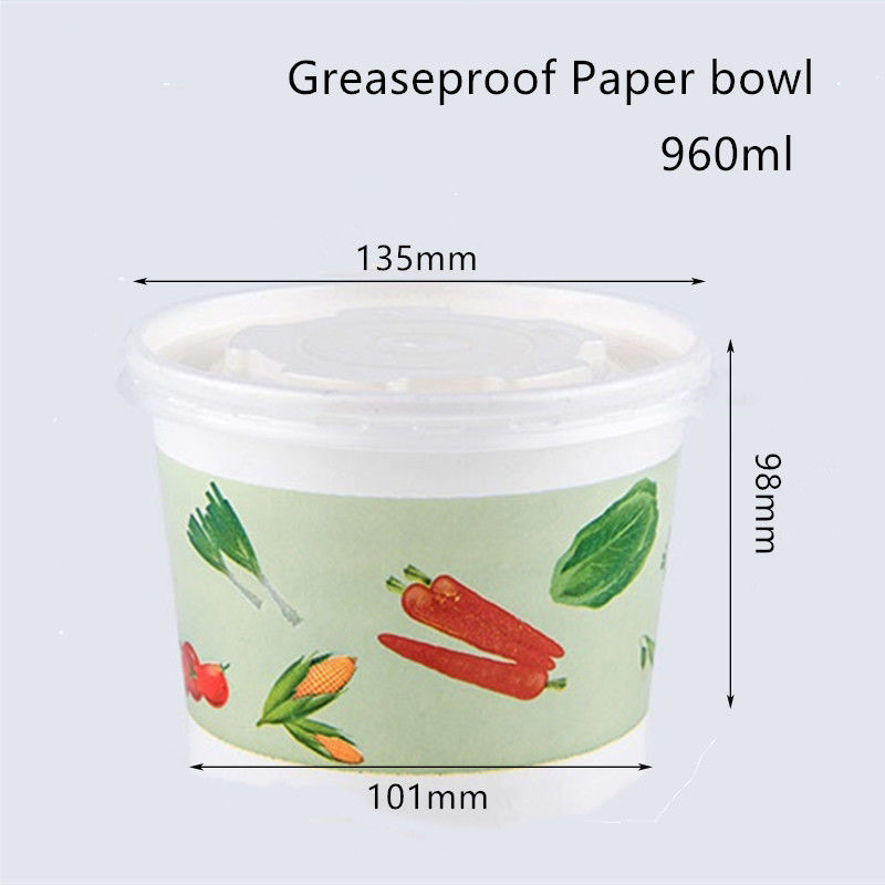 Flexo che stampa ciotola di carta eliminabile impermeabile al grasso per minestra