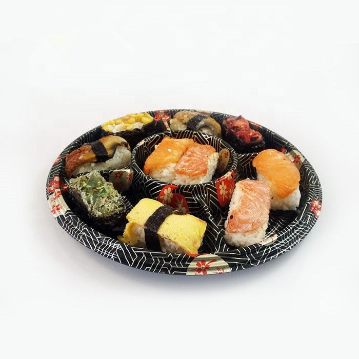 Contenitore di imballaggio diviso dei sushi della plastica 5 rotondi del commestibile