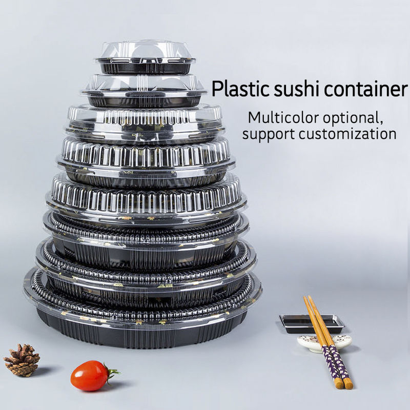 Piatto di carta monouso Contenitori biodegradabili Capo di pasta di carta Imballaggio alimentare Piatto di sushi