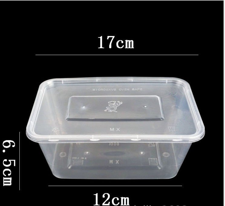 La plastica eliminabile dei pp porta via la scatola Microwavable con il coperchio
