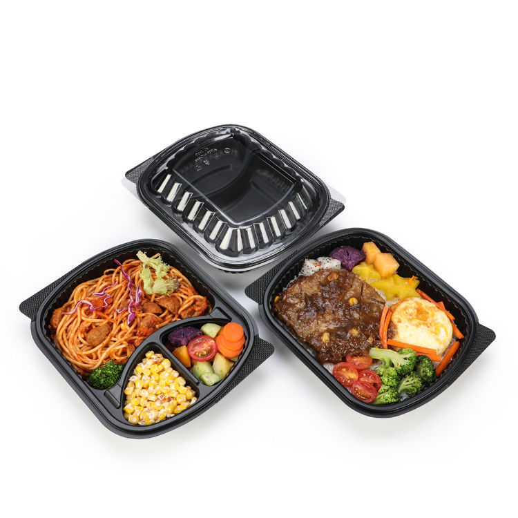 La plastica Microwavable del compartimento della preparazione 2 del pasto porta via la scatola con il coperchio