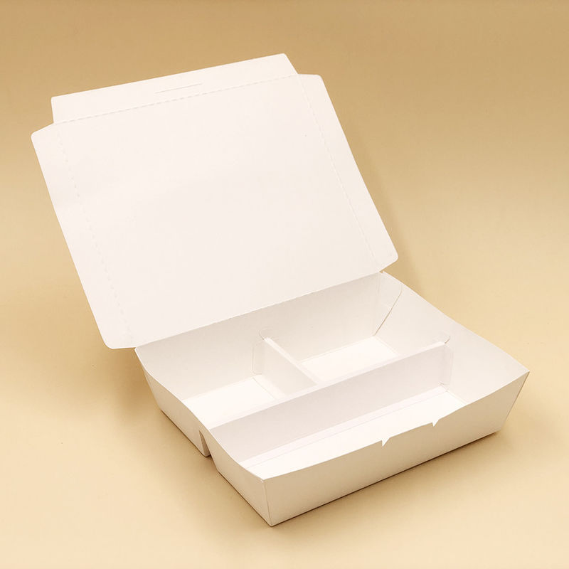 Contenitori asportabili biodegradabili di carta kraft eliminabili con il compartimento
