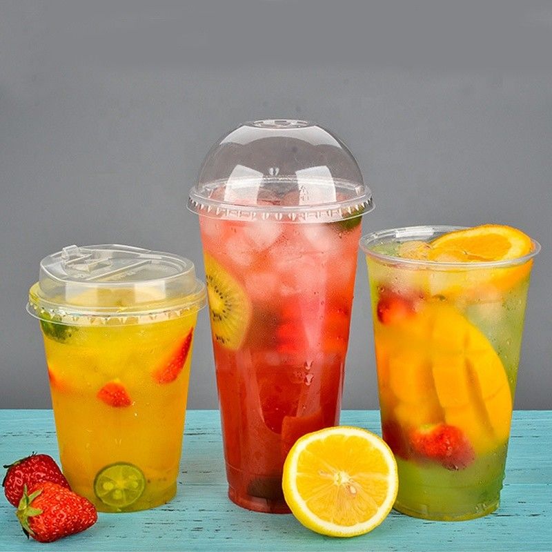 Tazze di plastica eliminabili Vasos di stampa su ordinazione 16oz 500ml di Juice Tea pp del frappé