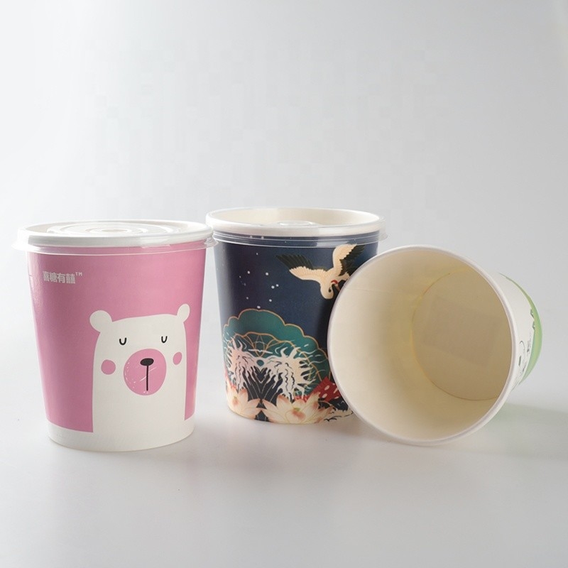 Tazza a parete semplice 7oz biodegradabile 32oz del gelato di carta kraft