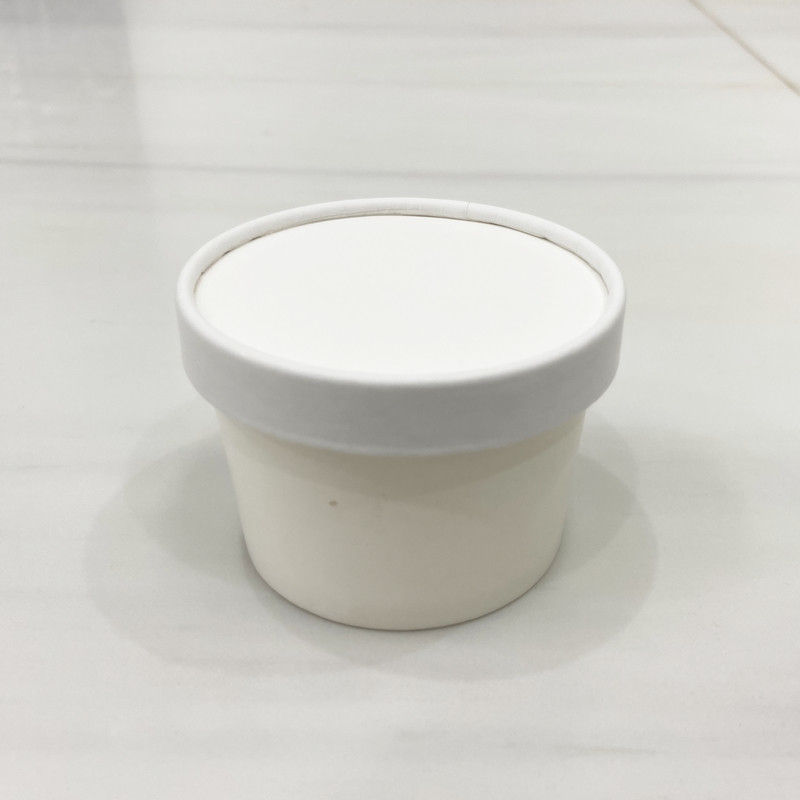 Tazza su ordinazione del dessert alla panna del ghiaccio di carta da stampa con il coperchio