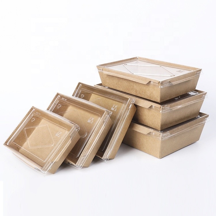 Scatola di pranzo biodegradabile eliminabile di Kraft del contenitore di alimento 500ml rettangolare - 2100ml