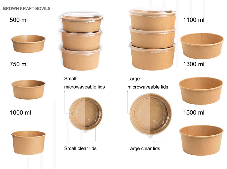 Scatola da asporto biodegradabile ecologica da 360-2000 ml per imballaggi alimentari
